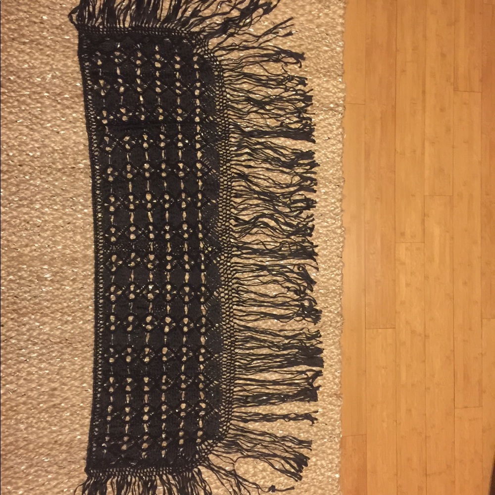 Black Evening wrap scarf 14”x45”